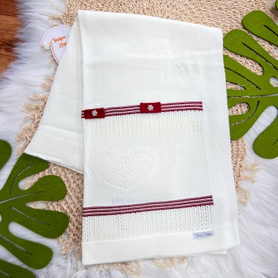Saída de Maternidade Cerejinha - Off White e Vermelho